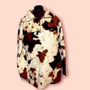 Southern Fried Chicks XL Cow Print Sherpa